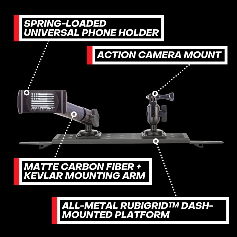 Bulletpoint Jeep Wrangler JL + Jeep Gladiator Phone Mount Metal Series -  Bulletpoint Mounting Solutions