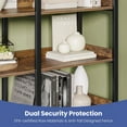 thumbnail image 3 of Greenstell 67" Industrial 6-Tier Bookshelf, Storage Rack with Open Shelves, Metal Frame, Rustic Brown, 3 of 6