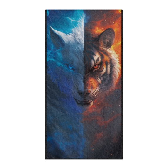 XYZCANDO Wolf and Tiger Pattern Seats Protector Sweatproof for Swimming Workout, Washable Easy Installation Seat Cover Non-Slip