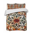 thumbnail image 2 of Burnt Orange Green Full Size Down Alternative Comforter, Lightweight Comforter Quilt Bedding Set with Pillow Shams Vintage Abstract Flowers All Seasons Bed Comforter Duvet Insert 78"x90", 2 of 7