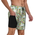 thumbnail image 2 of Kdxio Rabbit And Carrot Print Men's Swim Trunks with Compression Liner 7 Inch Inseam Quick Dry Swim Shorts, 2 of 7