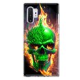 thumbnail image 1 of MUNDAZE Samsung Galaxy Note 10 Green Flaming Skull Burning Fire Double Layer Phone Case Cover, 1 of 6