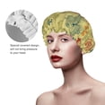 thumbnail image 4 of Disketp Floral With Butterflies Shower Caps,Reusable Shower Cap For Women, Double Layer Waterproof Hair Cap, Large Size For All Hair Lengths,For Girls Spa Home Salon Use, 4 of 9