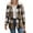 Khaki, variant on Women's Plaid Jacket Navy Winter Long-sleeved Casual Hoodless Plaid Winter Coats M