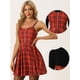 thumbnail image 2 of Vestido de Tela de Cuadros con Tirantes para Mujer Vestido de Navidad rojo S, 2 of 5