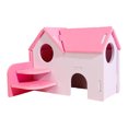 thumbnail image 2 of Interactive 2-Layer Small Animal Playhouse with Staircase, Hamster Exercise Hideout and Sleeping Den(6.9Inch,Pink), 2 of 8