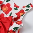 thumbnail image 6 of Coerni Toddler Baby Kids Girls Hawaii Holiday Dress + 𝚂traw Hat Floral Princess Sleeveless Outfits 2pcs Sundress Set, 6 of 9