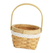 Storage Basket Decorative with Handles Flower Girl Baskets Rustic Holder Containers Arrangement Indoor Outdoor , Pumpkin