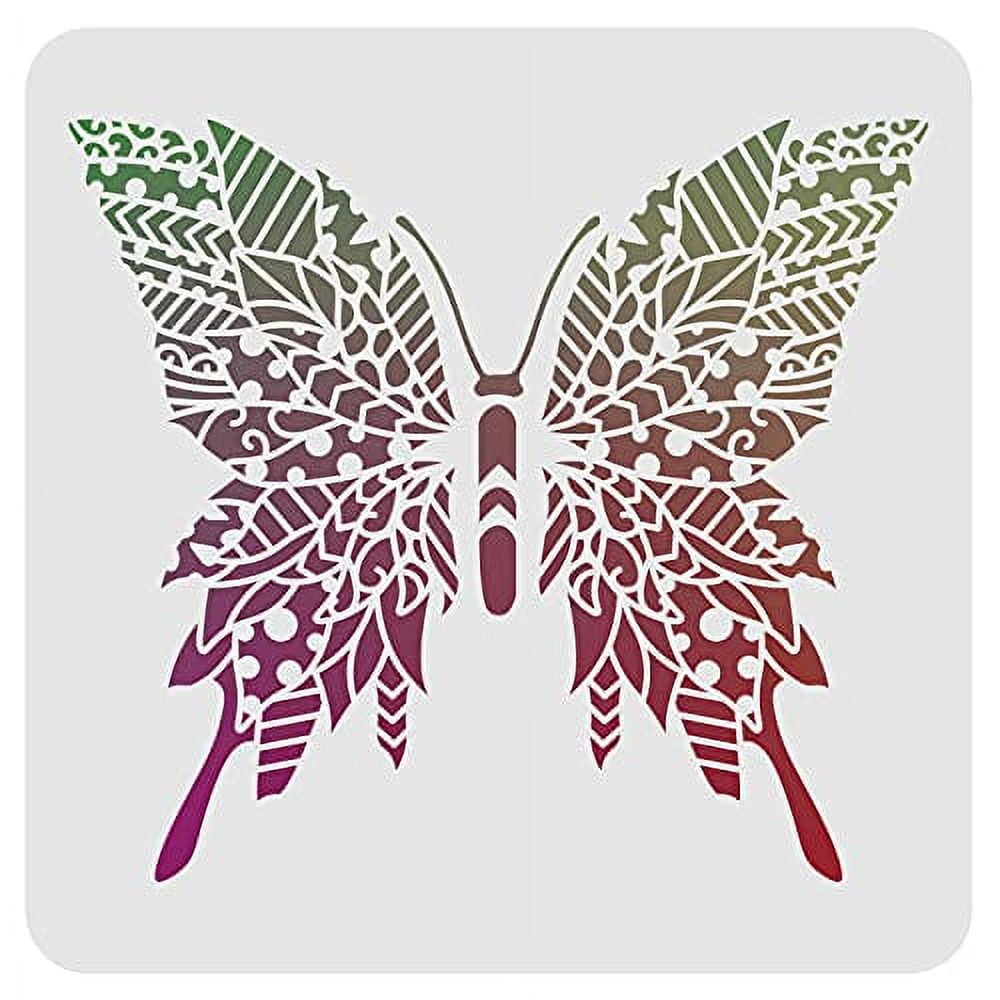 FINGERINSPIRE Life Tree Stencil 8.3x11.7inch Reusable Butterfly