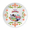 Glasses Hat Head Happy Carnival Of Venice Flower Ceramics Plate Tableware Dinner Dish