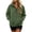 Green, variant on Women's Quarter Zip Stand Collar Sweatshirt, Oversized Long Sleeve Pullover with Front Kangaroo Pocket, Solid Loose Fit Casual Top