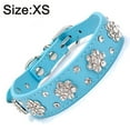 thumbnail image 2 of Lindo collar para perro y gato con diamantes de imitación de flores, collar brillante de cuero PU, 2 of 5