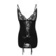 thumbnail image 3 of VISgogo Camisón transparente sexy para mujer, vestido blanco con dobladillo de encaje y escote en V profundo, S/ M/ L/ XL/ XXL VISgogo moda, 3 of 7