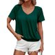 thumbnail image 1 of Camisetas Casuales de Verano para Mujer, Camisetas de Corta con Cuello en V, Camisetas Verde Tinta M, 1 of 7