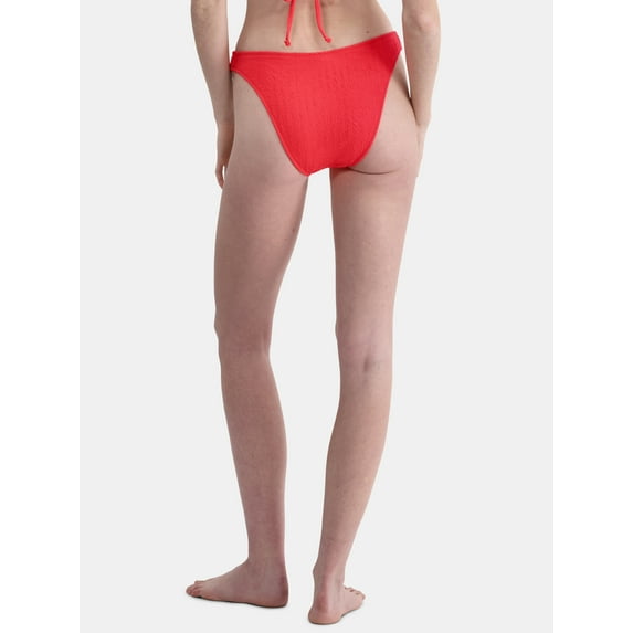 No Boundaries Women's Herringbone Crinkle Bikini Bottoms, Sizes XXS-XXL