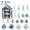 Blue, variant on Christmas Tree Ornaments 73 Pieces Shatterproof Hanging Decorations Multiple Styles Colors Complete Christmas Decor Set for Tree Home Office Holiday Party Decorating