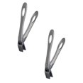 thumbnail image 1 of Oleegame 2PC Compact Serving Tongs Small Food Household Non Slip Multi Function Take Bowl Clip Tray Silver, 1 of 4