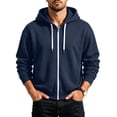 thumbnail image 3 of Mens Sweatshirt Zeliretfy Men's Windbreakers Casual Jacket Loose Solid Color Outdoor Long Sleeved Hooded Casual Jacket Windbreaker Front-Zip Jacket, 3 of 6