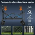 thumbnail image 4 of Collapsible Folding Wagon with Large Capacity, Utility Wagon Cart Heavy Duty Foldable, Portable Garden Cart for Beach Camping Shopping Sports,380 LBS, 4 of 8