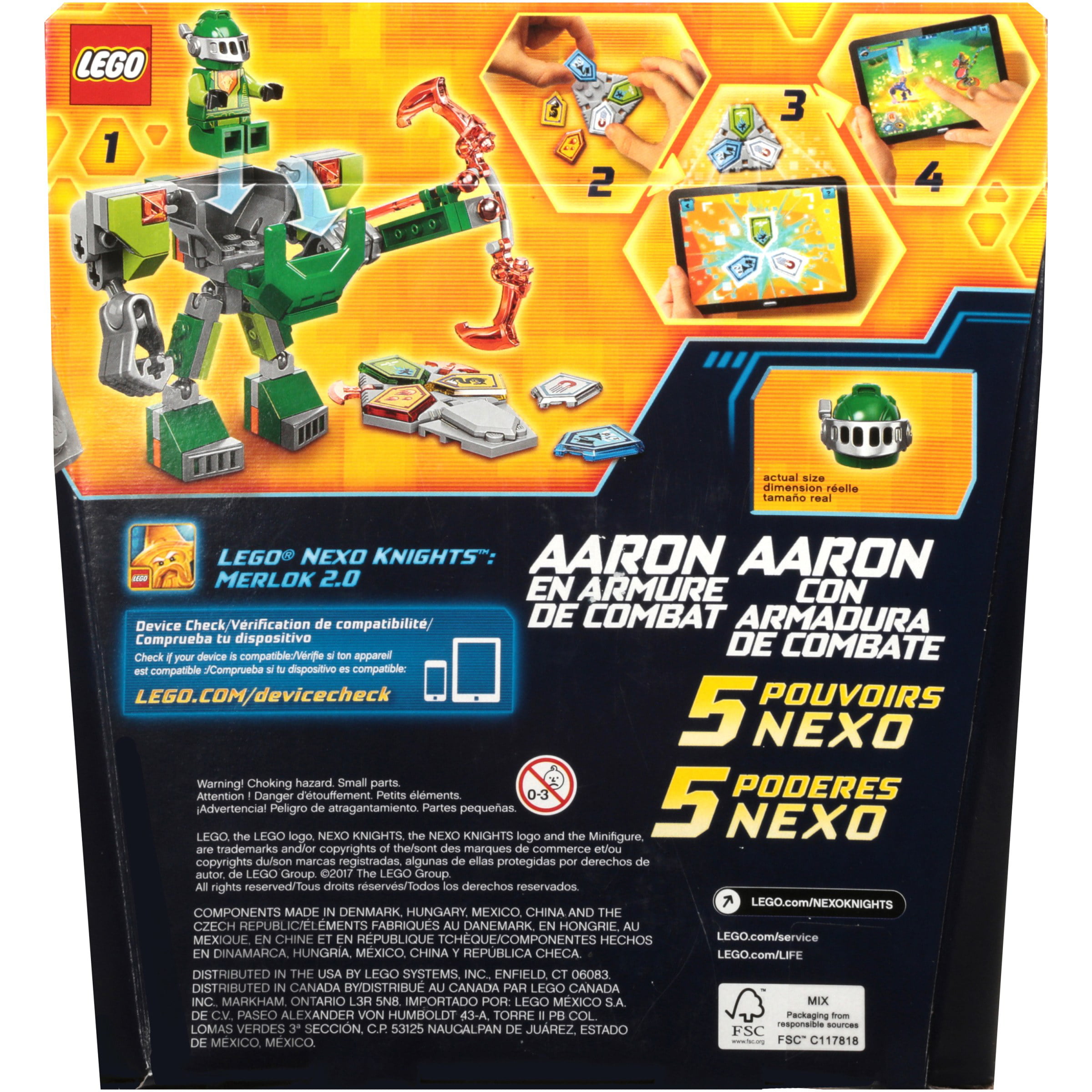 Modtager Rå Persuasion Lego® Nexo Knights™ Battle Suit Aaron Building Toy 80 pc Pack - Walmart.com