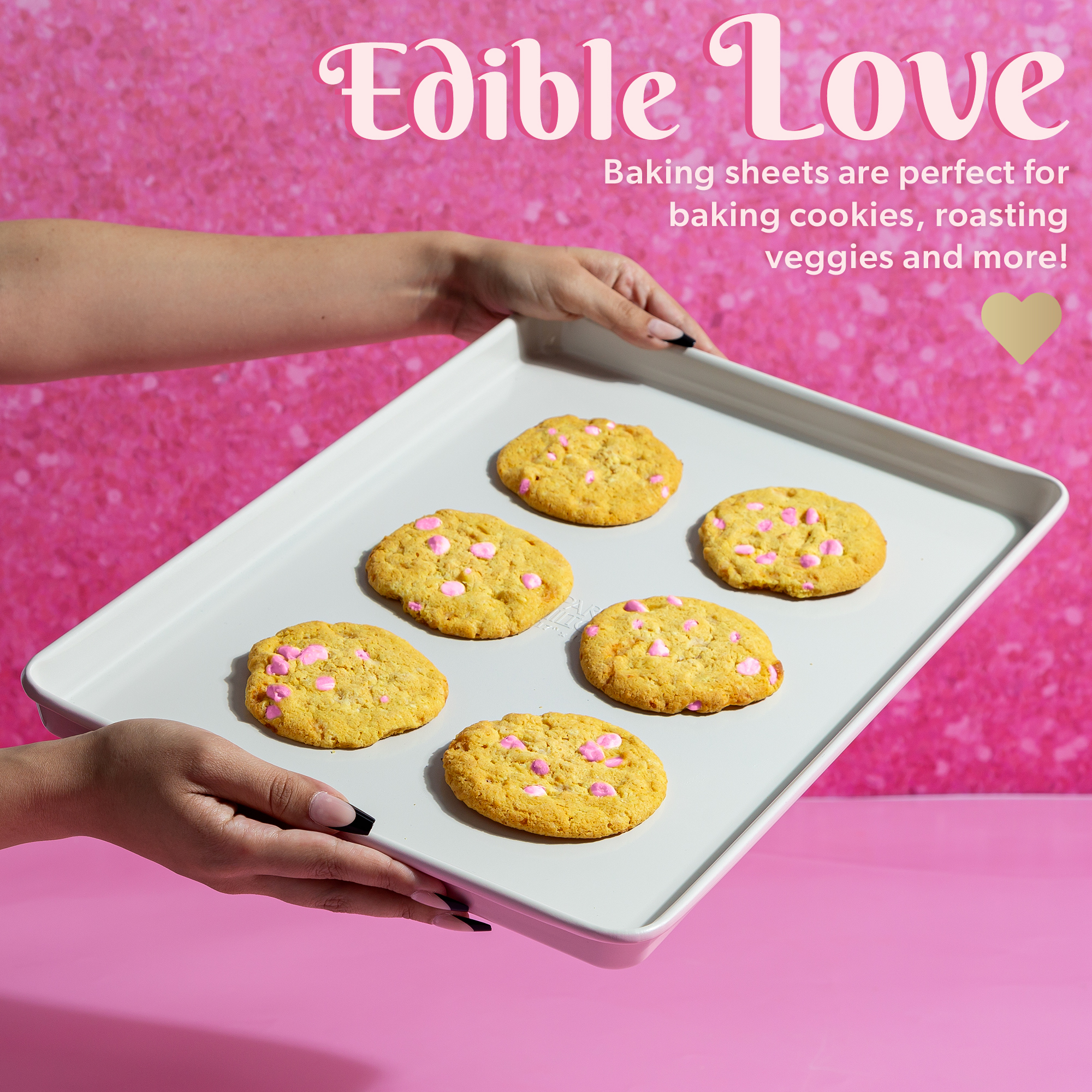 Paris Hilton 3-Piece Nonstick Baking Sheet Set, Pink photo 2