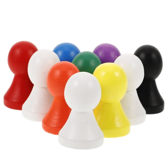HEATSHAKING Chess Pieces Blue Wood 10Pcs 1.26X0.79X0.79In
