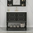 thumbnail image 5 of 36" Bathroom Vanity Cabinet with Sink Combo Set, Undermount Ceramic Sink, Free Standing Vanity Set with 4 Drawers, Solid Wood Frame Bathroom Cabinet, Black, 5 of 9