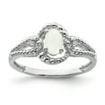 thumbnail image 1 of 925 Sterling Silver Rhodium-Plated Created Opal and Diamond Ring, 1 of 2