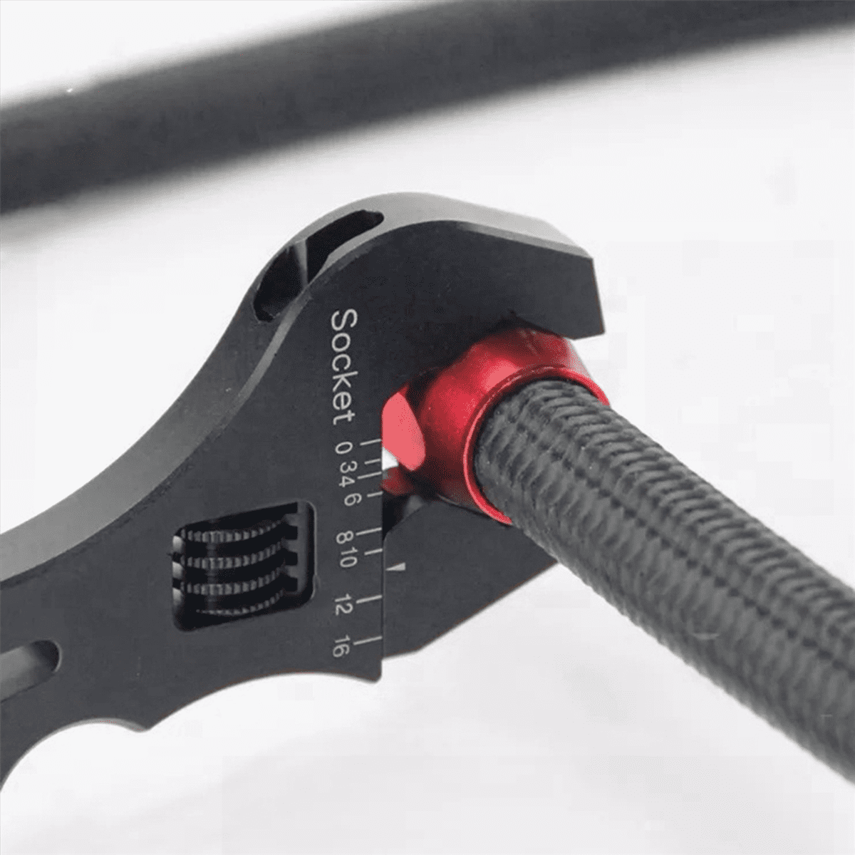 2X AN3-AN16 Tubing Wrench Hose Wrench V-Type Adjustable Wrench Hose Fitting Wrench Black