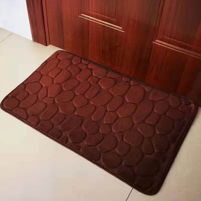 Staron Tapis de Salle de Bain, Tapis de Bain en Mousse Mémoire Doux Café, Tapis de Bain Lavables Antidérapants pour Salle de Bain, Tapis de Bain Galets Tapis de Bain Absorbants