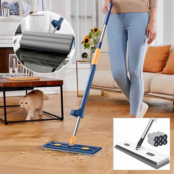 Saker Sakerplus Large Flat Mop - 360° Rotatable Head & Adjustable