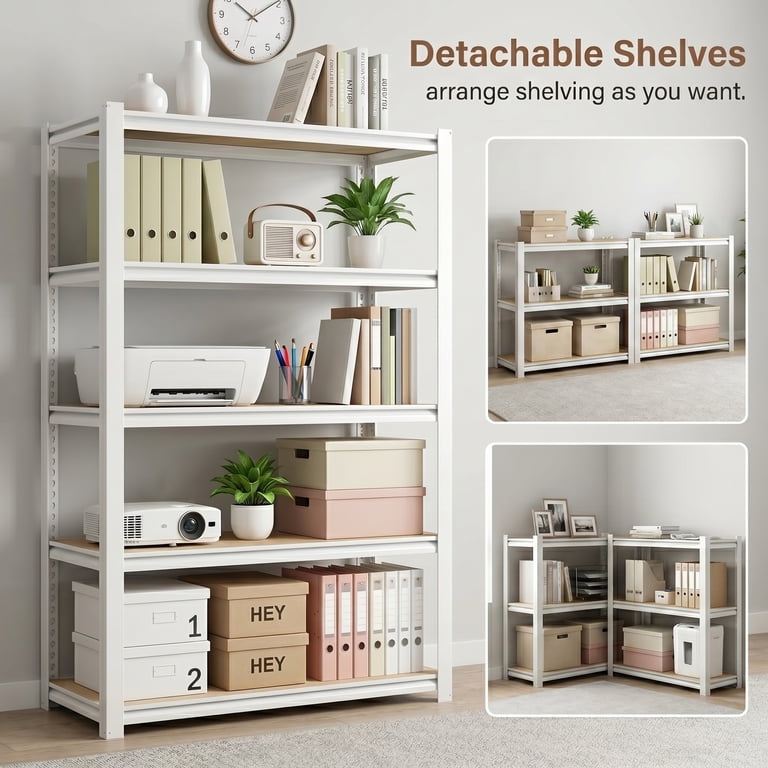 TrumanPick 5-Tier Pantry Shelving Unit, White, 1580 Lbs Capacity photo 3