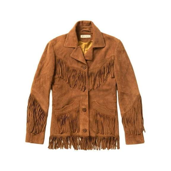 Stetson Western Jacket Women Suede Fringe XL Brown 11-098-0539-0048 BR