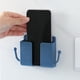 thumbnail image 4 of Soporte de pared adhesivo para teléfono multifunción con ganchos y caja de almacenamiento Azul, 4 of 8