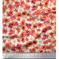 thumbnail image 1 of Soimoi Orange Crepe Silk Fabric Floral Print Fabric by The Yard 42 Inch Wide, 1 of 1