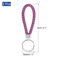 thumbnail image 2 of Uxcell Keyring Woven Lanyard Straps Braided Leather Keychain, Red Blue 2 Pack, 2 of 5