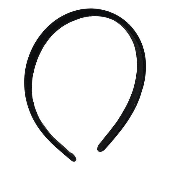 Unique Bargains 1 Pc Headband Hair Accessories Black [0.59" Wide-Faced Solid Color Vintage-Samt]