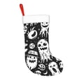 thumbnail image 2 of Yiaed Black White Spooky Ghosts Print Christmas Stockings, Christmas Stockings Hanging Ornaments, Christmas Stockings for Family Christmas Holiday Decorations, 2 of 7