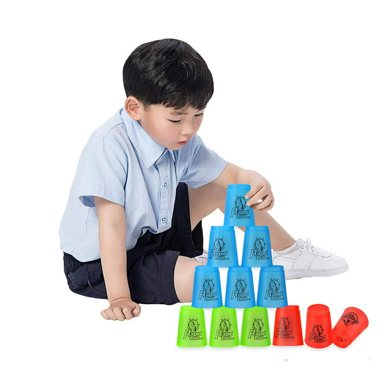 Stacking Cups Stack Speed Training Game Toys for Boys Girls Kids Students  Teenagers Blue Plastic DEWEL