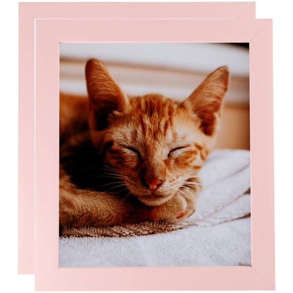 ArtToFrames 4" x 23" Pink Picture Frame, 4x23 inch Pink Wood Poster Frame (WOM-4120), 2 Pack