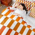 thumbnail image 4 of Castle Fairy Geometric Lattice Girl 7pcs Bedding Comforter Set,Orange Brown Queen Bedding Sets Super Cozy,Colorful Rectangle Queen Sheet Sets,Luxury Bedroom Decor, 4 of 8