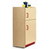 Toddler Play Refrigerator in Natural Finish w Red Accents