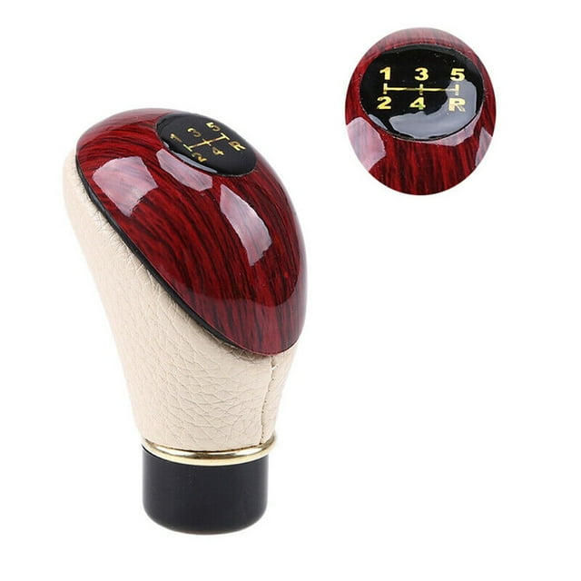 Universal Manual Car Leather Gear Stick Shift Knob Shifter Lever Handle 5 Speed
