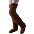 thumbnail image 2 of Rciityk Women Knee High Fuzzy Socks Winter Leg Plush Warm Thick Floor Socks Solid Over Knee Long Tube Socks Home Sleeping Socks, 2 of 8