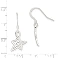 thumbnail image 2 of 925 Sterling Silver Diamond Cut Star Dangle Earrings Drop Celestial, 2 of 6