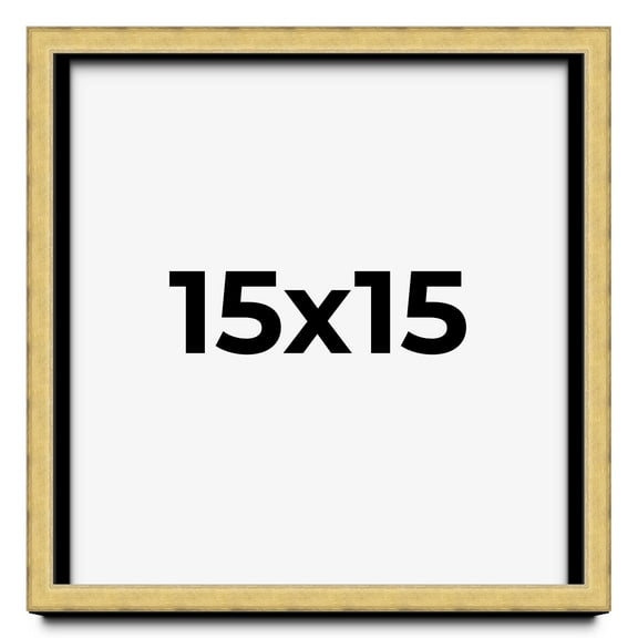 15x15 Shadow Box Frame Gold | 1.375 Inches Deep Real Wood Contemporary Shadowbox Display Frame | UV
