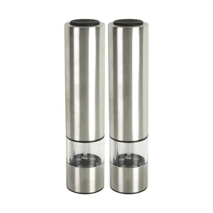 Kamenstein Battery Operated Stainless Steel Salt and Pepper Grinder Set of Two