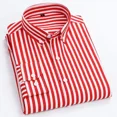 thumbnail image 3 of Camisa de hombre a rayas de gran tamaño para hombre, camisas rojas ajustadas XXL, ropa popular coreana, algodón, informal, con mangas, moda 2024 I Asia, 3 of 5