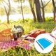 thumbnail image 3 of Wosthever Manta de playa impermeable Picnic Estera a prueba de arena Cojín de vacaciones portátil Deportes acuáticos Gris Blanco Azul Wosthever OD022455-01, 3 of 6
