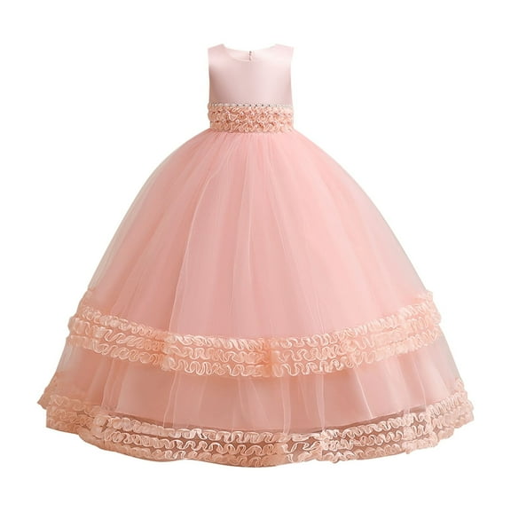 LUOGENLI Graduation Dresses For Girls 12-14 Long New Middle And Big Children's Princess Dress Dress Long Mesh Tutu Dress Girl Performance Piano Dress Girls Dresses Size 14-16 12-13 Years